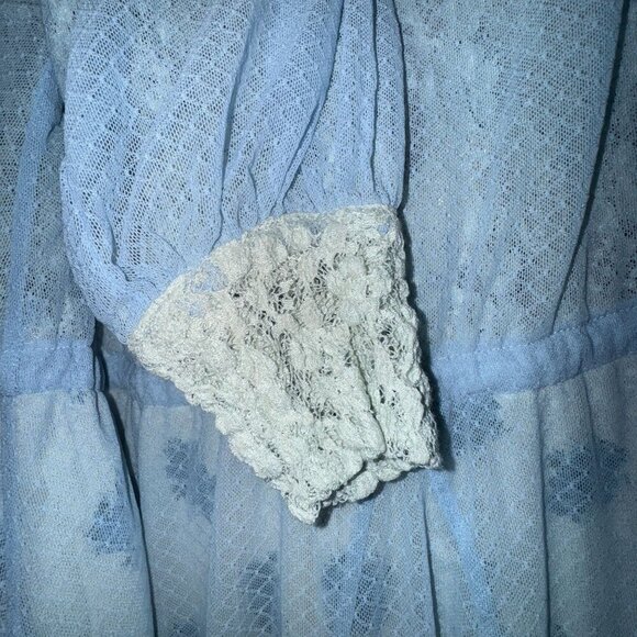 Revolve We are HAH XS Double Set Blue Lace Robe & Floral Slip Reversible NWT 428 - Picture 4 of 12